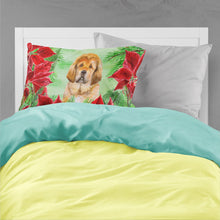 Load image into Gallery viewer, Tibetan Mastiff Poinsettas  Standard Pillowcase – Artistic Decorative Front, White Back CK1368PILLOWCASE