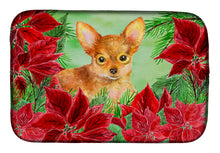 Load image into Gallery viewer, Toy Terrier Poinsettas Dish Drying Mat – Absorbent, Artistic Kitchen Essentials CK1369DDM