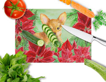Load image into Gallery viewer, Toy Terrier Poinsettas Glass Cutting Boards – Durable, Decorative Kitchen Art Large CK1369LCB
