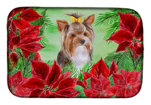 Load image into Gallery viewer, Yorkshire Terrier #2 Poinsettas Dish Drying Mat – Absorbent, Artistic Kitchen Essentials CK1370DDM
