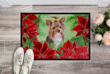 Load image into Gallery viewer, Yorkshire Terrier #2 Poinsettas Doormat - 24x36 Decorative Floor Mat – Indoor/Outdoor Rug with Artistic Flair CK1370JMAT
