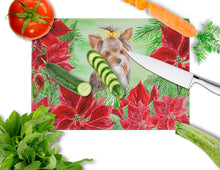 Load image into Gallery viewer, Yorkshire Terrier #2 Poinsettas Glass Cutting Boards – Durable, Decorative Kitchen Art Large CK1370LCB