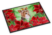 Load image into Gallery viewer, Yorkshire Terrier #2 Poinsettas Doormat - 18x27 Decorative Floor Mat – Indoor/Outdoor Rug with Artistic Flair CK1370MAT
