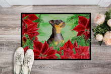 Load image into Gallery viewer, Miniature Pinscher #2 Poinsettas Doormat - 24x36 Decorative Floor Mat – Indoor/Outdoor Rug with Artistic Flair CK1371JMAT
