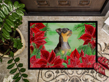 Load image into Gallery viewer, Miniature Pinscher #2 Poinsettas Doormat - 24x36 Decorative Floor Mat – Indoor/Outdoor Rug with Artistic Flair CK1371JMAT