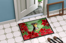 Load image into Gallery viewer, Miniature Pinscher #2 Poinsettas Doormat - 24x36 Decorative Floor Mat – Indoor/Outdoor Rug with Artistic Flair CK1371JMAT