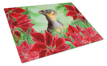 Load image into Gallery viewer, Miniature Pinscher #2 Poinsettas Glass Cutting Boards – Durable, Decorative Kitchen Art Large CK1371LCB
