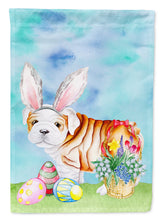 Load image into Gallery viewer, English Bulldog Easter Bunny Flag Canvas House Size CK1378CHF