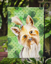 Load image into Gallery viewer, Yorkie Yorkshier Terrier Shamrocks Garden Flag - Outdoor Decorative Yard Flag CK1396GF