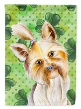Load image into Gallery viewer, Yorkie Yorkshier Terrier Shamrocks Garden Flag - Outdoor Decorative Yard Flag CK1396GF