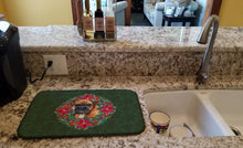 Load image into Gallery viewer, German Boxer Poinsetta Wreath Dish Drying Mat – Absorbent, Artistic Kitchen Essentials CK1506DDM