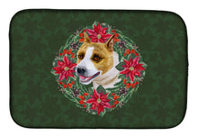Load image into Gallery viewer, American Staffordshire Poinsetta Wreath Dish Drying Mat – Absorbent, Artistic Kitchen Essentials CK1510DDM