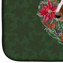 Load image into Gallery viewer, Smooth Fox Terrier Poinsetta Wreath Dish Drying Mat – Absorbent, Artistic Kitchen Essentials CK1513DDM
