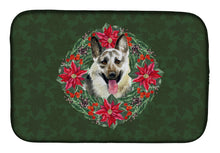 Load image into Gallery viewer, East-European Shepherd Poinsetta Wreath Dish Drying Mat – Absorbent, Artistic Kitchen Essentials CK1515DDM