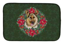 Load image into Gallery viewer, German Shepherd Poinsetta Wreath Dish Drying Mat – Absorbent, Artistic Kitchen Essentials CK1520DDM