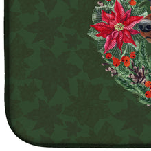 Load image into Gallery viewer, Miniature Pinscher Poinsetta Wreath Dish Drying Mat – Absorbent, Artistic Kitchen Essentials CK1522DDM