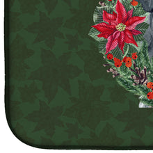 Load image into Gallery viewer, Giant Schnauzer Poinsetta Wreath Dish Drying Mat – Absorbent, Artistic Kitchen Essentials CK1526DDM