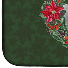 Load image into Gallery viewer, Schnauzer Poinsetta Wreath Dish Drying Mat – Absorbent, Artistic Kitchen Essentials CK1528DDM