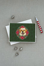 Load image into Gallery viewer, Golden Retriever Poinsetta Wreath Greeting Cards -  Blank Note Cards – 8-Pack of Artist-Designed Cards with Envelopes