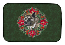 Load image into Gallery viewer, American Akita Poinsetta Wreath Dish Drying Mat – Absorbent, Artistic Kitchen Essentials CK1535DDM
