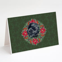 Load image into Gallery viewer, Newfoundland Poinsetta Wreath Greeting Cards -  Blank Note Cards – 8-Pack of Artist-Designed Cards with Envelopes