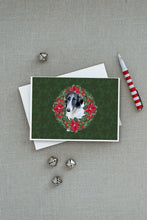 Load image into Gallery viewer, Borzoi Poinsetta Wreath Greeting Cards -  Blank Note Cards – 8-Pack of Artist-Designed Cards with Envelopes