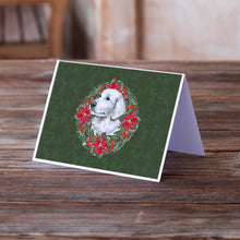 Load image into Gallery viewer, Maremma Sheepdog Poinsetta Wreath Greeting Cards -  Blank Note Cards – 8-Pack of Artist-Designed Cards with Envelopes