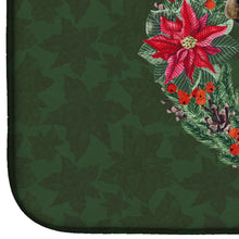 Load image into Gallery viewer, Rhodesian Ridgeback Poinsetta Wreath Dish Drying Mat – Absorbent, Artistic Kitchen Essentials CK1542DDM