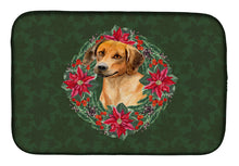 Load image into Gallery viewer, Rhodesian Ridgeback Poinsetta Wreath Dish Drying Mat – Absorbent, Artistic Kitchen Essentials CK1542DDM