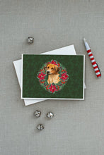 Load image into Gallery viewer, Rhodesian Ridgeback Poinsetta Wreath Greeting Cards -  Blank Note Cards – 8-Pack of Artist-Designed Cards with Envelopes