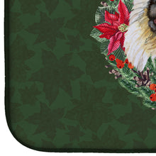 Load image into Gallery viewer, Pekingese Poinsetta Wreath Dish Drying Mat – Absorbent, Artistic Kitchen Essentials CK1547DDM