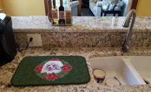 Load image into Gallery viewer, Medium White Poodle Poinsetta Wreath Dish Drying Mat – Absorbent, Artistic Kitchen Essentials CK1549DDM