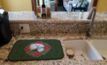 Load image into Gallery viewer, Sealyham Terrier Poinsetta Wreath Dish Drying Mat – Absorbent, Artistic Kitchen Essentials CK1550DDM