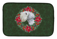 Load image into Gallery viewer, Sealyham Terrier Poinsetta Wreath Dish Drying Mat – Absorbent, Artistic Kitchen Essentials CK1550DDM