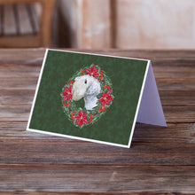 Load image into Gallery viewer, Sealyham Terrier Poinsetta Wreath Greeting Cards -  Blank Note Cards – 8-Pack of Artist-Designed Cards with Envelopes