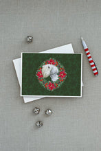Load image into Gallery viewer, Sealyham Terrier Poinsetta Wreath Greeting Cards -  Blank Note Cards – 8-Pack of Artist-Designed Cards with Envelopes
