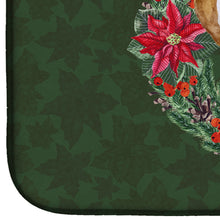 Load image into Gallery viewer, Beagle Poinsetta Wreath Dish Drying Mat – Absorbent, Artistic Kitchen Essentials CK1552DDM