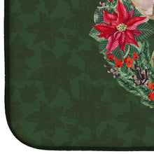 Load image into Gallery viewer, French Bulldog Poinsetta Wreath Dish Drying Mat – Absorbent, Artistic Kitchen Essentials CK1554DDM