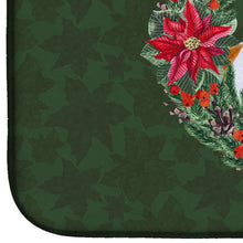 Load image into Gallery viewer, Jack Russell Terrier Poinsetta Wreath Dish Drying Mat – Absorbent, Artistic Kitchen Essentials CK1555DDM