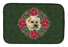 Load image into Gallery viewer, Cairn Terrier Poinsetta Wreath Dish Drying Mat – Absorbent, Artistic Kitchen Essentials CK1556DDM