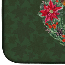 Load image into Gallery viewer, Basenji Poinsetta Wreath Dish Drying Mat – Absorbent, Artistic Kitchen Essentials CK1558DDM