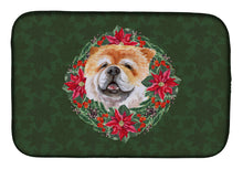 Load image into Gallery viewer, Cane Corso Poinsetta Wreath Dish Drying Mat – Absorbent, Artistic Kitchen Essentials CK1561DDM