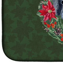 Load image into Gallery viewer, Newfoundland Puppy Poinsetta Wreath Dish Drying Mat – Absorbent, Artistic Kitchen Essentials CK1565DDM