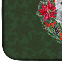 Load image into Gallery viewer, Westie Poinsetta Wreath Dish Drying Mat – Absorbent, Artistic Kitchen Essentials CK1567DDM