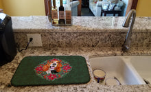 Load image into Gallery viewer, Basset Hound Poinsetta Wreath Dish Drying Mat – Absorbent, Artistic Kitchen Essentials CK1570DDM
