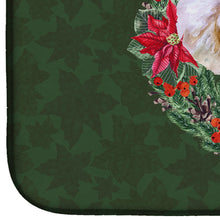 Load image into Gallery viewer, Bichon Frise #2 Poinsetta Wreath Dish Drying Mat – Absorbent, Artistic Kitchen Essentials CK1571DDM