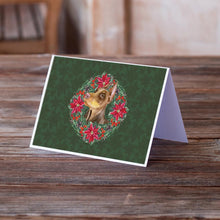 Load image into Gallery viewer, Doberman Pinscher Poinsetta Wreath Greeting Cards -  Blank Note Cards – 8-Pack of Artist-Designed Cards with Envelopes