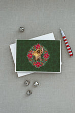 Load image into Gallery viewer, Doberman Pinscher Poinsetta Wreath Greeting Cards -  Blank Note Cards – 8-Pack of Artist-Designed Cards with Envelopes
