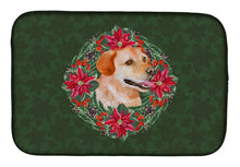 Load image into Gallery viewer, Labrador Retriever Poinsetta Wreath Dish Drying Mat – Absorbent, Artistic Kitchen Essentials CK1580DDM