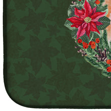 Load image into Gallery viewer, Pomeranian #2 Poinsetta Wreath Dish Drying Mat – Absorbent, Artistic Kitchen Essentials CK1582DDM